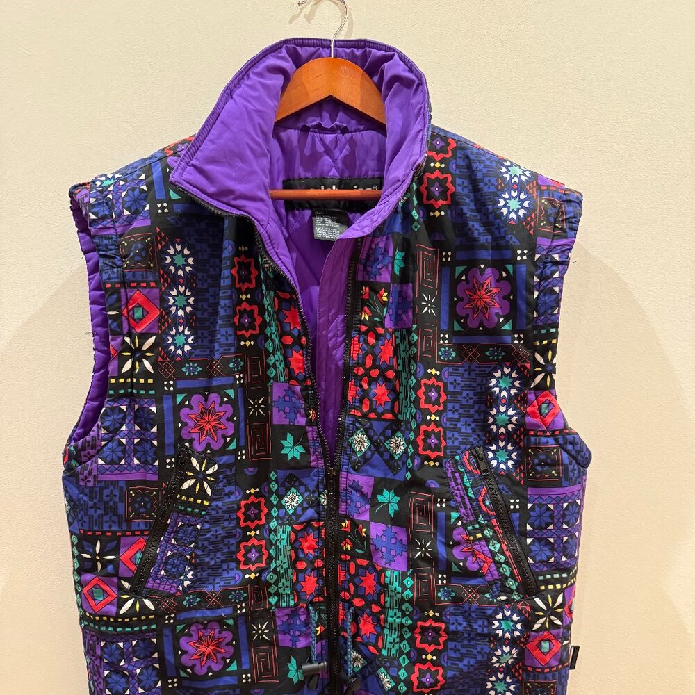 Edelweiss Ski Vest Womens Medium Purple Print